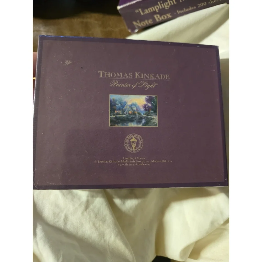 Thomas Kinkade Lamplight Manor Note Box 2002 2687 New In (Box Damage) Sealed